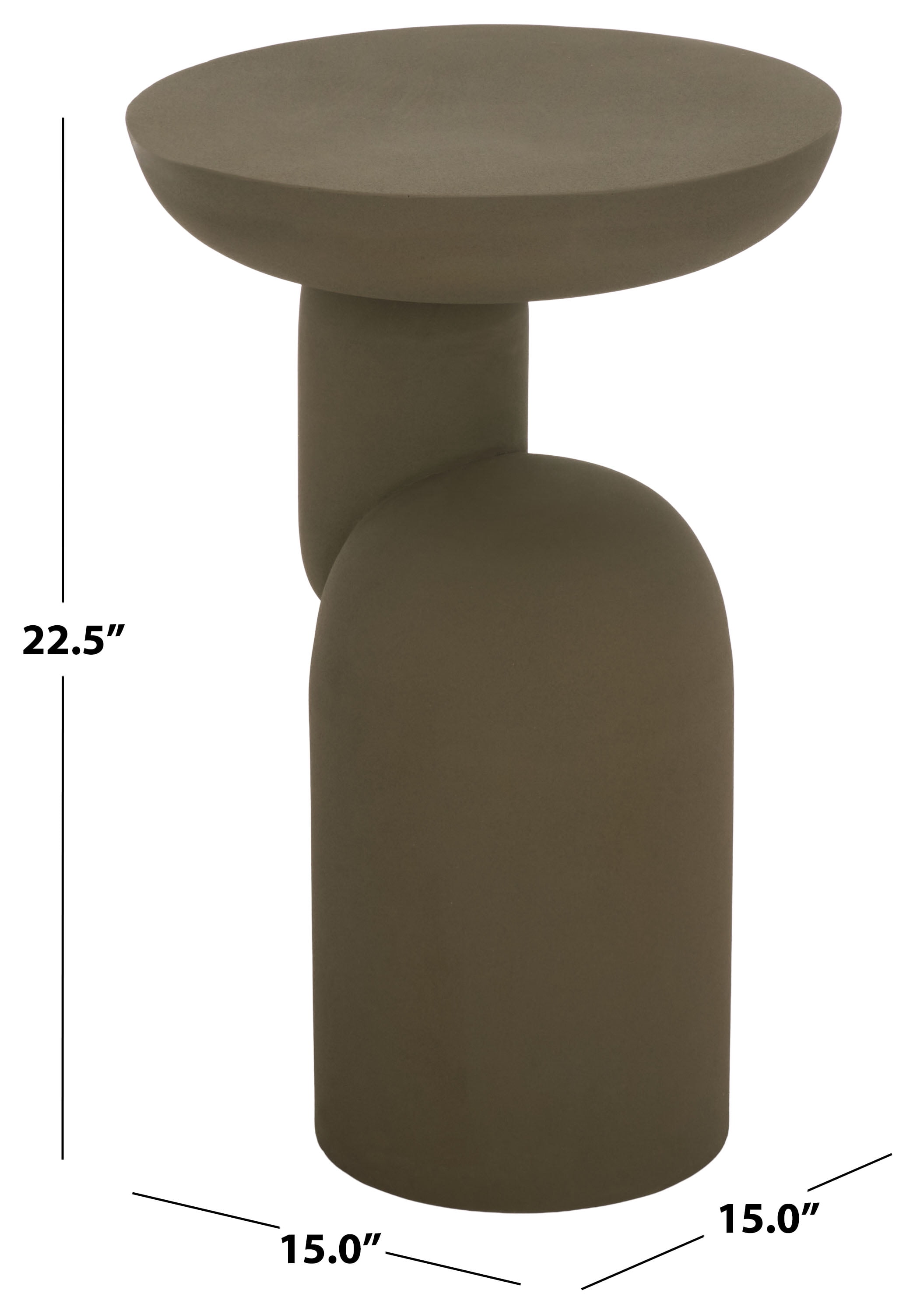 Safavieh Couture Donnastella Metal Modern End Table, Tan