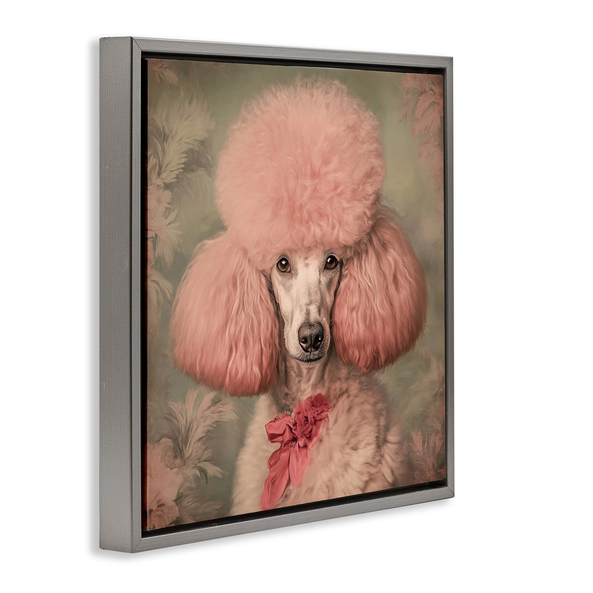 Stupell Industries Miss Baroness Blush Gray Framed Floater Canvas Wall Art, design by Tina LeCour