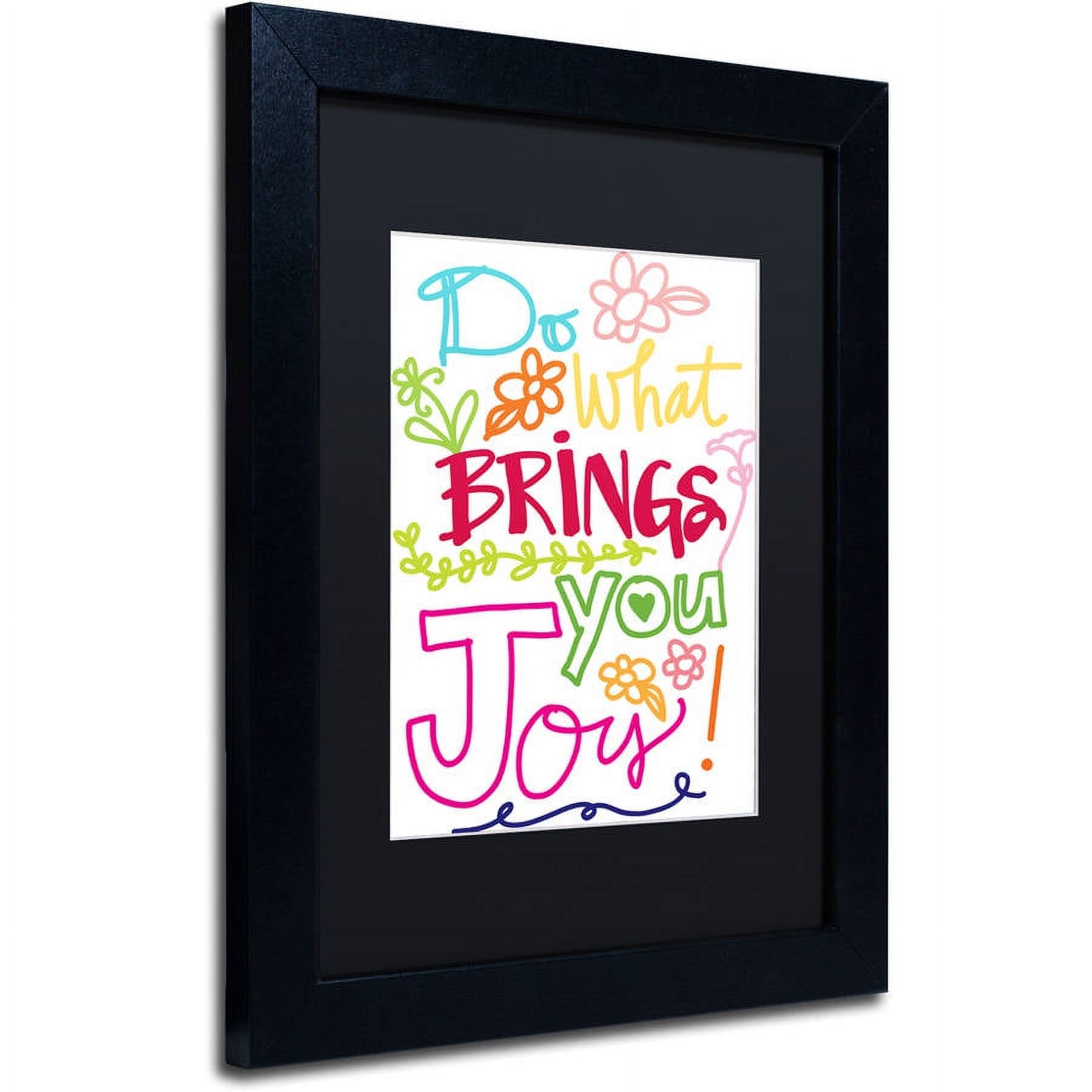 Trademark Fine Art "Find Joy" Canvas Art by Elizabeth Caldwell, Black Matte, Black Frame