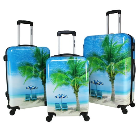 World Traveler Palm Tree Hardside 3-Piece Spinner Luggage (Best Travel Sites In The World)