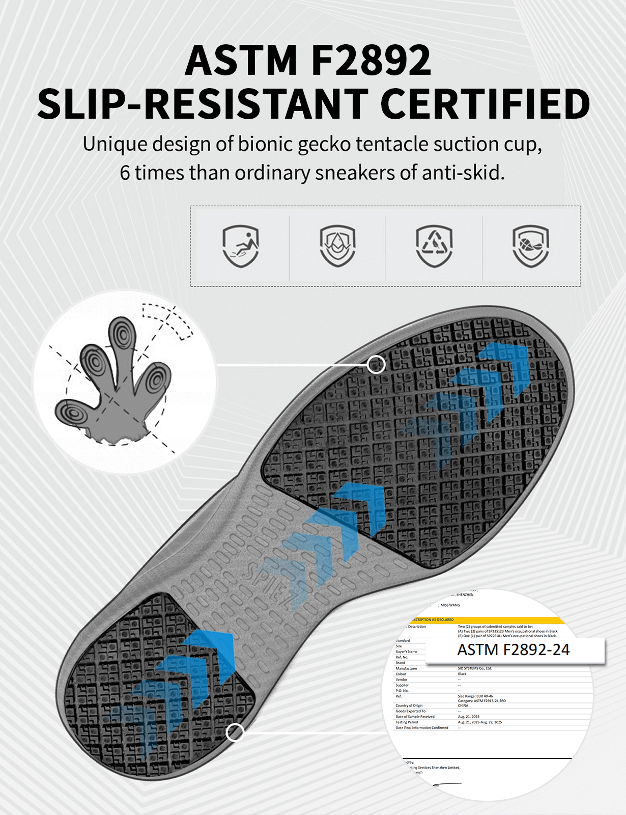 SPIEZ Men's Non-Slip Safety Work Sneakers photo 2