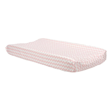 Polyethylene Baby Changing Station - Pink Sky Chevron Changing Pad Cover