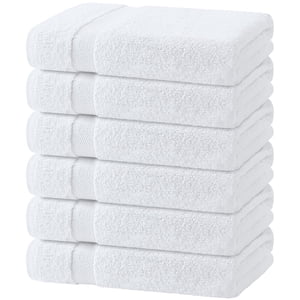 White Classic Wealuxe 6-Pack Lightweight Cotton Bath Towels, 22 x 44