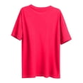 thumbnail image 5 of Nkmbld Plus Size Summer Tops for Women, Oversized Round Neck Short Sleeved T-Shirts Casual Loose Fit Blouses, Hot Pink, Size XL-5XL, 5 of 7