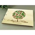 thumbnail image 4 of Personalised Tree Design Wood Engraved Advice Book Handmade Bride & Groom Wedding Guestbook, 4 of 6