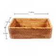 thumbnail image 2 of Topumt Rattan Storage Baskets Rectangle Woven Tray Wicker Fruit Baskets Food Serving Basket Holder Home Decor Organizer Basket Set for Shelves, 2 of 6