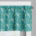 thumbnail image 5 of Ambesonne Marine Valance & Curtain, Funny Cartoon Swordfish Art, 55"x36", Teal Yellow, 5 of 7