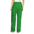 thumbnail image 3 of Daiia Green Sparkling Shiny Women's Sleep Pant with Pockets and Drawstring,Pajama Pants-XX-Large, 3 of 9