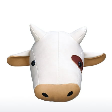 Tooarts Milk Cow Head Wall Hanging Cartoon Animal Head Wall Decor