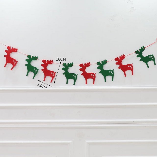 Bandera de fieltro para decoración navideña, colgante de árbol de Navidad de fieltro, bandera de Navidad con letras no tejidas