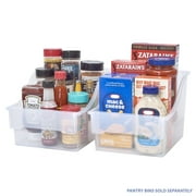 (2 pack) Mainstays 2-Tier Medium Clear Plastic Bin, Multi-Purpose Kitchen Storage and Organization Solution, Well Suited to Storage and Transport