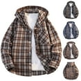 thumbnail image 5 of Atogsazn Men's Oversized Plaid Sweatshirt Casual Button Down Long Sleeve Hoodies Loose Fit Tops Clothing Black M Fashion, 5 of 5