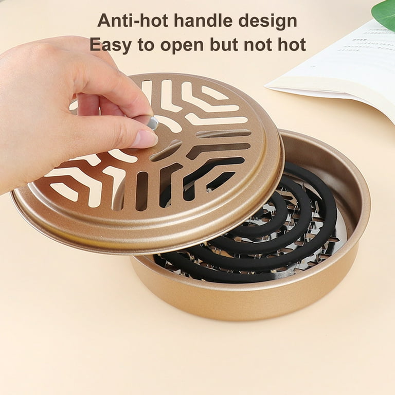 VEAREAR Mosquito Coil Holder High Durability Heat-Resistant Rust-proof  Windproof Anti-scald Handle Design Repel-Bugs Iron Fireproof Mosquito  Repellent 