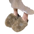 thumbnail image 4 of KEVCHE Womens Fuzzy Slippers , Lightweight Breathable Cozy Fur Lining , Non-Slip House Shoes for Indoor Use (Khaki ), 4 of 5
