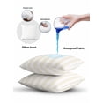 thumbnail image 5 of Waterproof Outdoor Throw Pillows with Inserts 16"x16" Set of 2, Cream Striped Soft Decorative Pillowcases for Couch Bedroom, Modern Farmhouse Cream White Stripes Pillow Covers for Sofa Living Room, 5 of 8