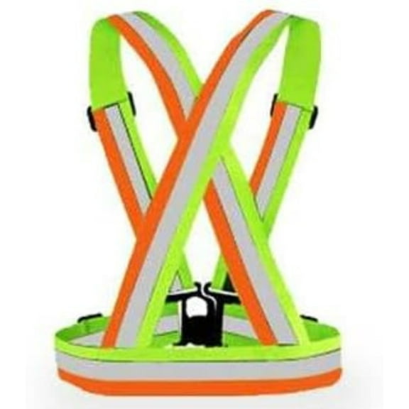 Homiegear Reflective Running Belt | Reflective Adjustable Belt for Run,Cycle,Walk, Outdoor | Breathable Waterproof Lightweight Reflective Gear (Green & Orange, One Size)