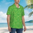 thumbnail image 5 of Daiia St Patrick's Day Hawaiian Shirt for Men Gentle Cotton Regular Short Sleeve Casual-Medium, 5 of 9
