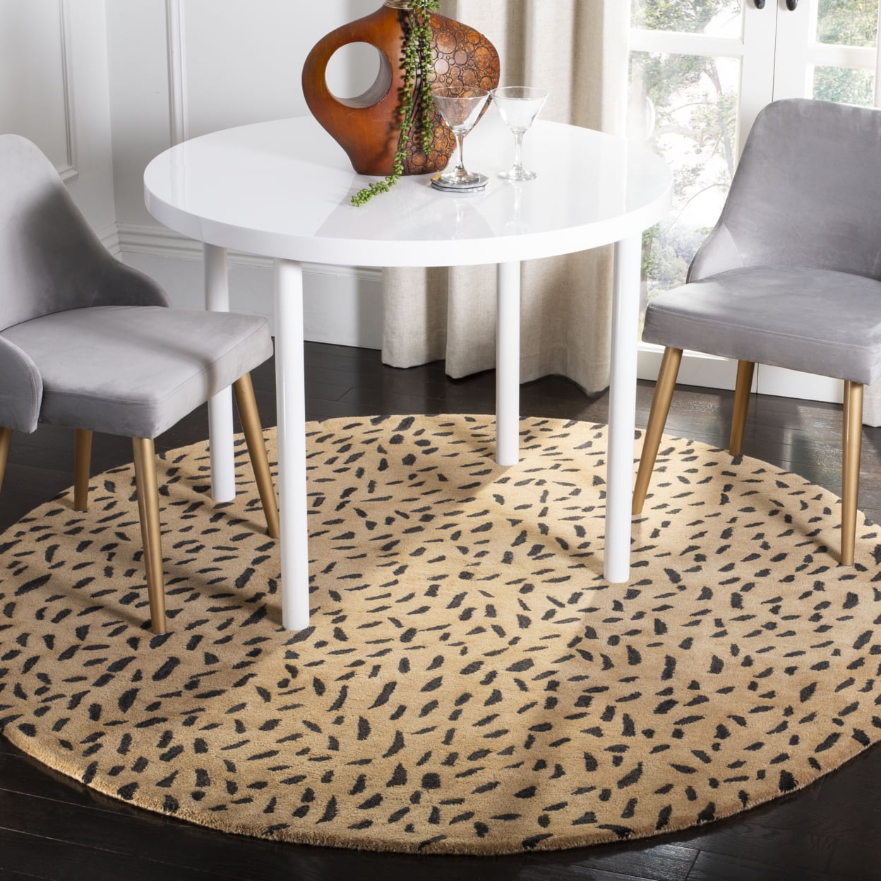 SAFAVIEH Soho Ardi Dotted Wool Runner Rug, Beige/Brown, 2'6" x 14'