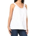 thumbnail image 4 of Sakkas Soffe Women's Casual Summer Sleeveless Floral Cotton Tank Top Blouse Light - White - M, 4 of 5