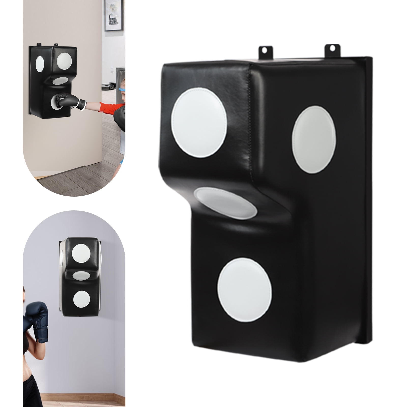Wall Mount Boxing Training Bag, Uppercut Boxing Training Punching Target, Heavy Punching Bag for Adults for Bedroom/Living Room/Gym（Black,15.7*11.8*27.5 inch）