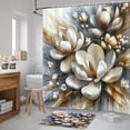 thumbnail image 3 of Ambesonne Brown Bathroom Decor Set in a Gift Box, Magnolia Petals Grunge Back, 4 Pcs, Umber and Blue Grey, 3 of 7