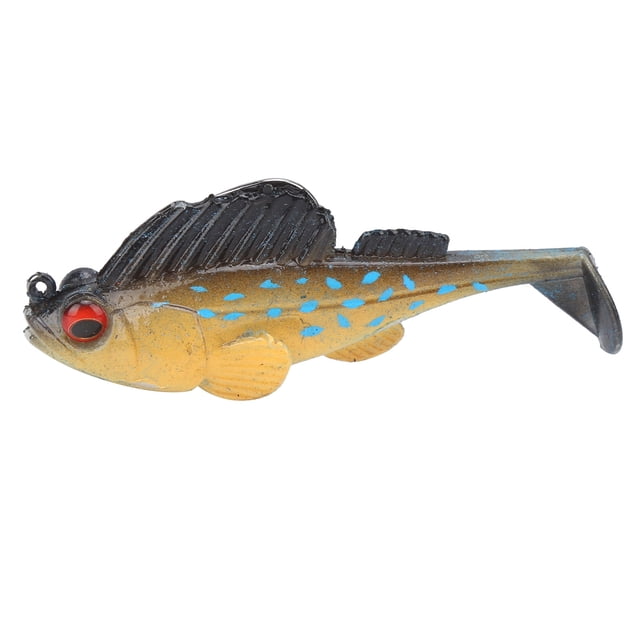 Señuelo de pesca suave con cola de paleta para correr profundo, cebo falso suave con fondo anticolgante de 75mm/13g (punto azul negro)