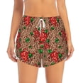 thumbnail image 2 of Picia Rose Mix Leopard 1 Pattern Women's 2 in 1 Athletic Running Shorts High Waisted Workout Casual Gym Sweat Shorts with Comfy Liner Zipper Pockets-Medium, 2 of 9