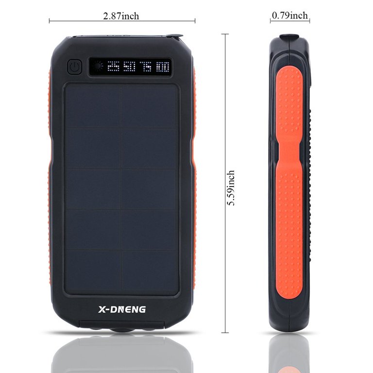 Waterproof 500000mAh 2 USB Portable Solar Battery Charger Solar Power Bank  