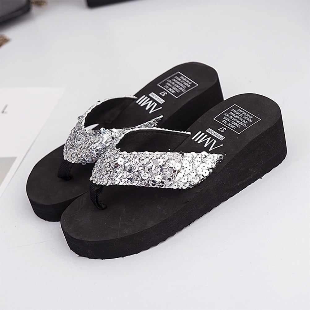 shiny platform sandals