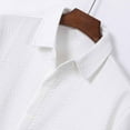 thumbnail image 4 of Stamzod Mens Shirts Casual Solid Short Sleeve Button Down Shirt Jacquard Textured Vacation Beach Shirts for Men White XL, 4 of 8
