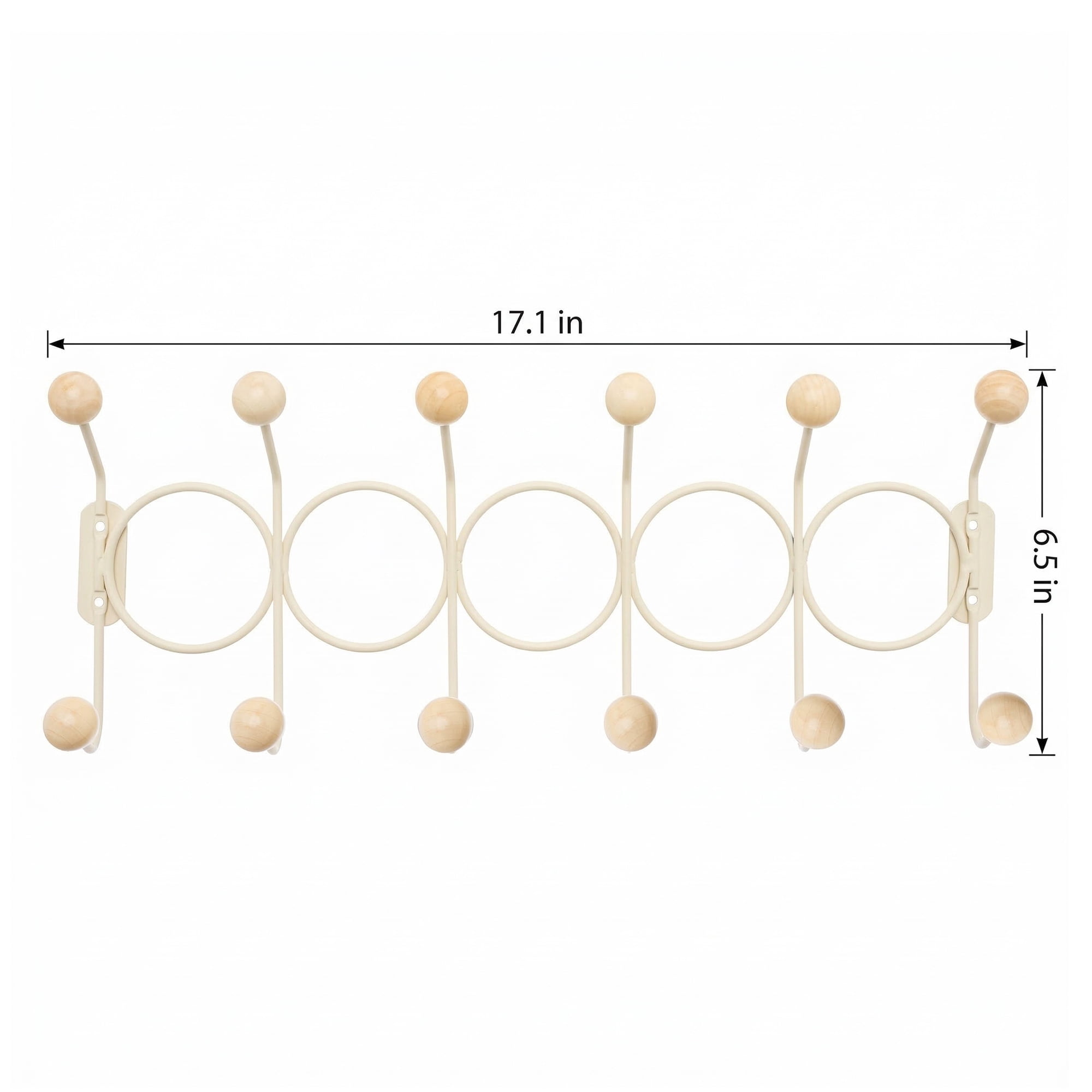 Unique Bargains Coat Rack Wall Mount with 12 Hooks for Entryway Bathroom Beige 43.5"x16.5"