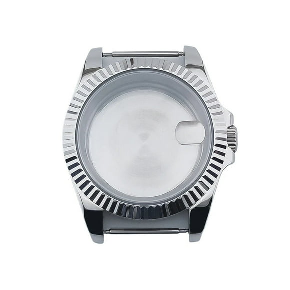 WANGQ 39mm Silver Watch Case Sapphire Glass Fit For NH35 NH36 NH34 ETA2824 PT5000 Movement