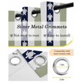 thumbnail image 6 of Coastal Turtle Blackout Curtains, Light Blocking Print Window Curtains, Sage Green Stripe Navy White Ocean Thermal Insulated Window Drapes for Living Room Kitchen Cafe 2 Panels, 84"W x 84"L, 6 of 9