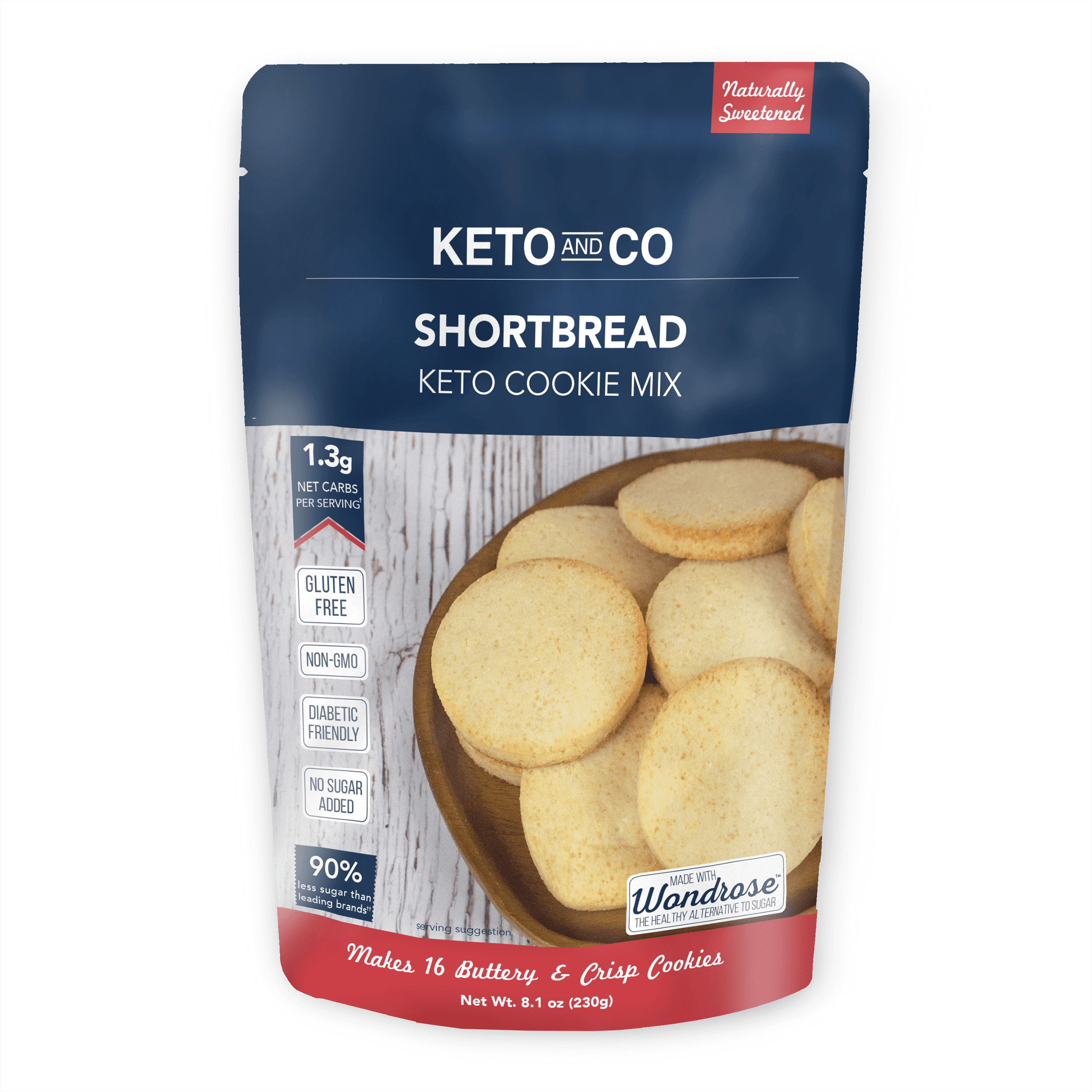 Keto and Co Shortbread Cookie Mix-Low Carb, Gluten Free - (One Bag)
