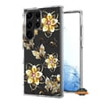 thumbnail image 2 of Xpression Phone Case For Motorola Moto G 5G 2025 Hybrid Clear Frame with Trendy Pattern Design, Shockproof Hard Back & TPU Rubber Cover, Gold Flowers, 2 of 11