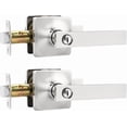 thumbnail image 1 of Poignées de Porte en Nickel Satiné, Levier d'Intimité Intérieur, Boutons de Porte en Nickel avec Verrou, Leviers de Porte, Poignée pour Chambre et Salle de Bain, Réversible, 1 of 7