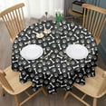 thumbnail image 3 of Black Dog Paw Footprint Bone Round Tablecloth 60"x60",Wrinkle Wipeable Table Cloth for Kitchen Dining Room Picnic Patio Party, 3 of 6