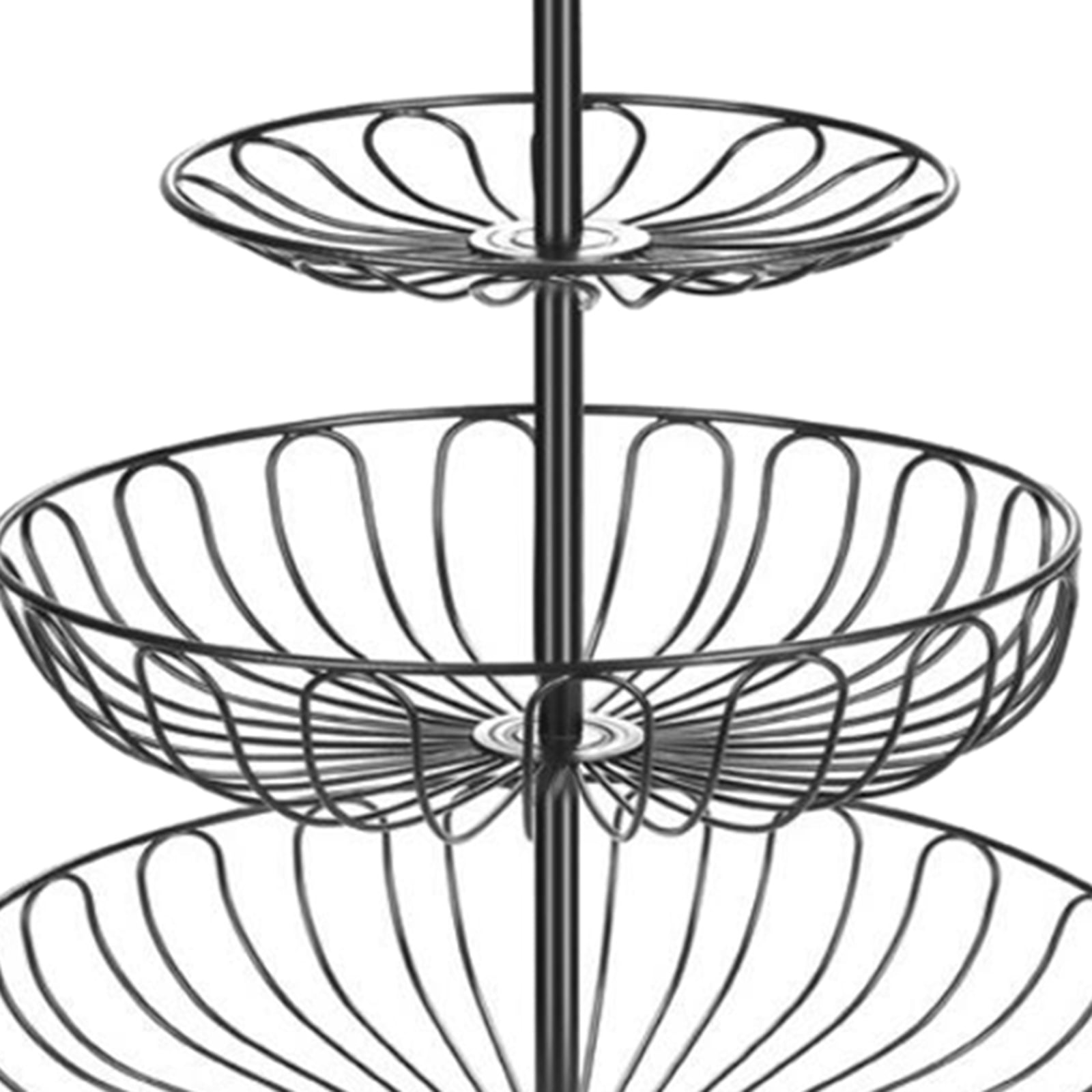 3 Tired Metal Wire Basket Bowl Rack for Home Kitchen Restaurant Black
