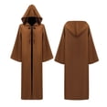 thumbnail image 2 of Odeerbi Teen Boys Girls Halloween Long Hooded Cape Cloak Solid Color Witch Robe for Party Dress Up, 2 of 5