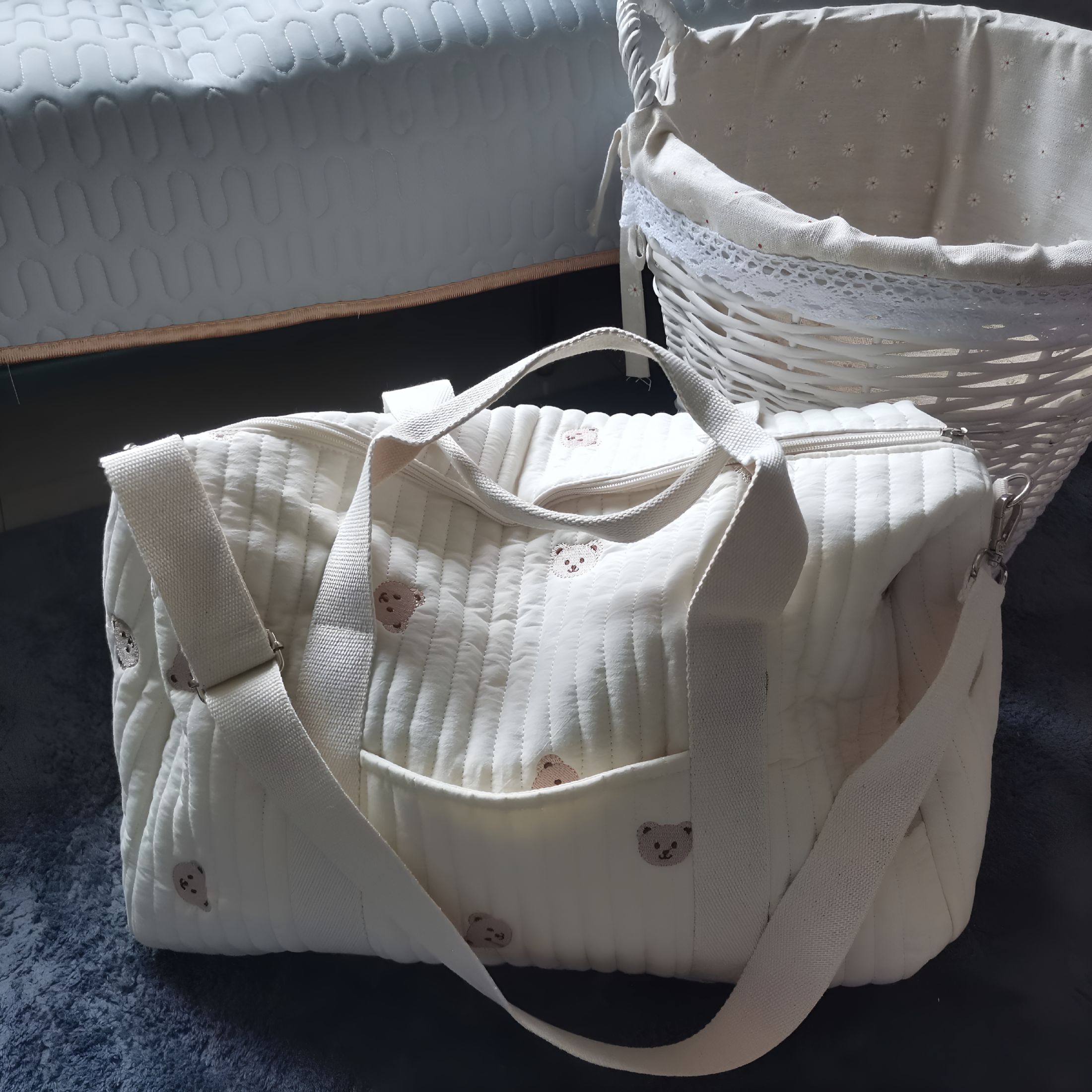 GASTROPOD 2026 New Large Maternity Bag for Baby Diaper,Hospital,Travel,Outings,For Baby Diaper Maternal Mommy Bag Quilted Nappy Maternity Packs Toiletry Labour Luggage Bag Mom Travel Tote(Olive)