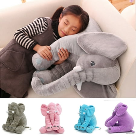 Soft Stuffed Plush Elephant Sleep Pillow Baby Kids Lumbar Cushion Lovely Home Decor Cute Children Doll Toys Birthday