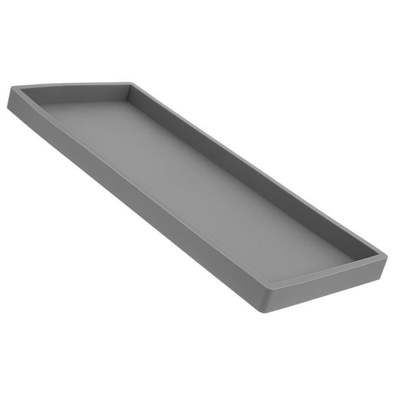 TOYMYTOY Bathroom Counter Tray Gray Silicone Multi Use Storage Plate for Cosmetics and Jewelry