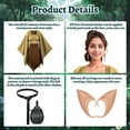 thumbnail image 6 of MYATED 8PCS Women Elf Costume Renaissance Traditional Irish Dress,Medieval Dress,Fairy Costume Suitable for Halloween Cosplay (Khaki and Brown,L), 6 of 7