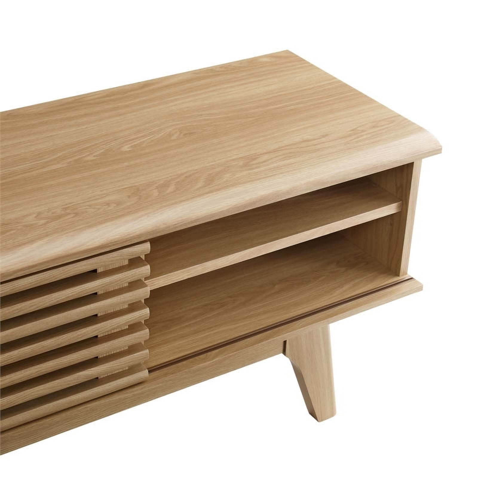 Modway Render 70"W Modern Wood TV Stand for TVs up to 78" in Oak