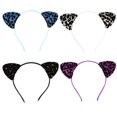 thumbnail image 2 of Here's a polished and professional product description for your **Glitter Leopard Cat Ear Headbands**:\n\n \n\n**4pcs Glitter Leopard Cat Ear Headbands, 2 of 3
