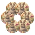 thumbnail image 2 of Qxltty Lovely Easter Bunny Drink Coasters with Holder 6pcs Handmade Woven Simple Vintage Saucer Set, 2 of 7