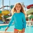 thumbnail image 3 of INGEAR Girls Long Sleeve Rash Guard Swim Shirt, UPF 50+ Turquoise, L, 3 of 7