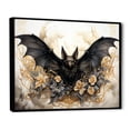thumbnail image 2 of Designart "Minimalist Silhouette of Bat" Animals Framed Wall Art - Modern Farmhouse Black Bat Living Room Framed Canvas Art, 2 of 6