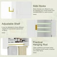thumbnail image 5 of VECELO Bathroom Wall Cabinet, Wood Hanging Medicine Cabinet with Adjustable Shelf and Towel Bar, Hooks, Over The Toilet Space Saver Wall Mounted Storage Cabinet, White, 5 of 9