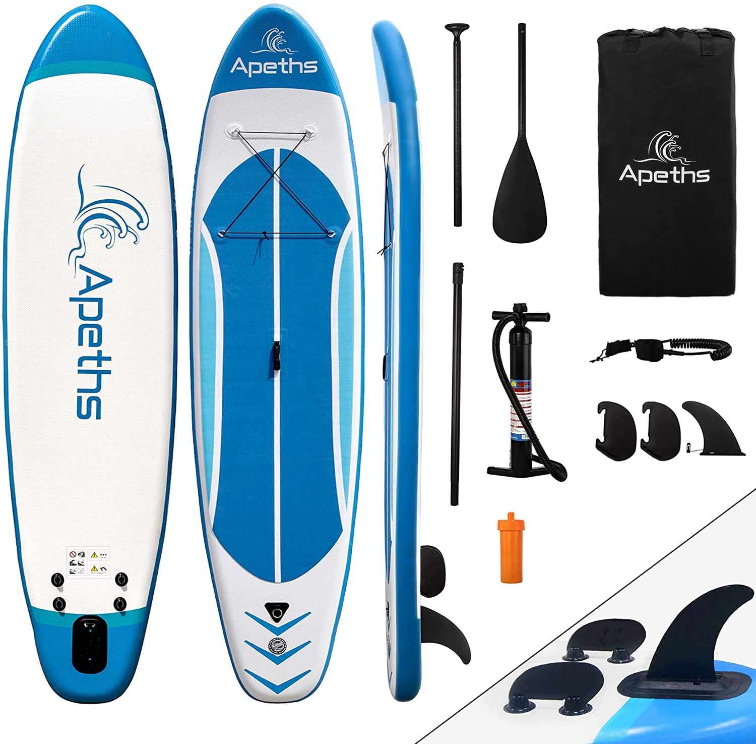 APETHS Inflatable Paddle Board SUP Board 12 Ft. 6 In. Thick Stand up